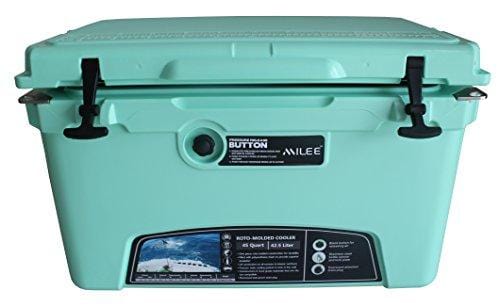 MILEE - Iceland Cooler with Divider, Basket and Cup holder, 45 QT - Green