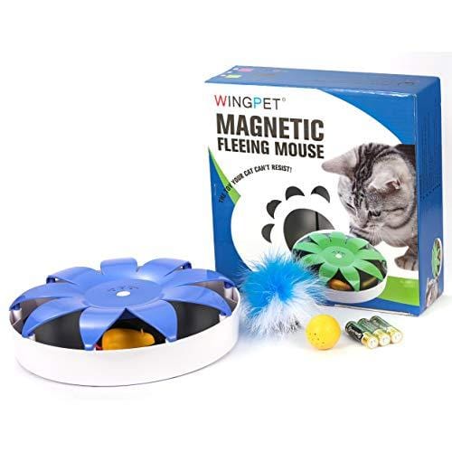 WingPet Interactive Electronic Cat Toy with Magnetic Mouse Automatic Spinning, Funny Chasing Teaser, Stimulate Cat's Senses & Hunting Instincts