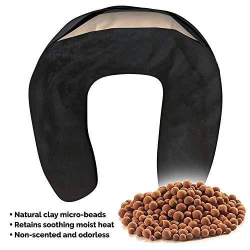 Heating Pad for Neck and Shoulders Microwavable Moist Warming Wrap Hot Compress for Natural Pain Relief Therapy w/Clay Beads by ComfortCloud
