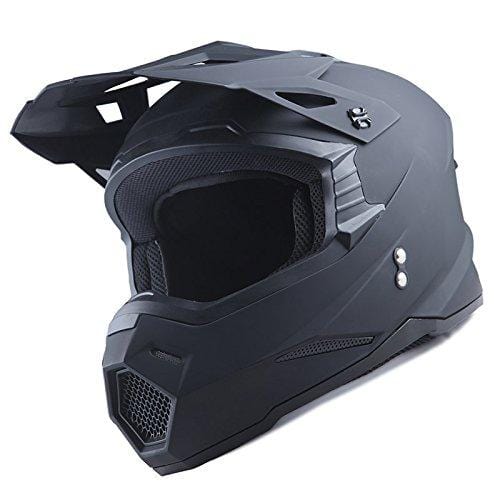 1Storm Adult Motocross Helmet BMX MX ATV Dirt Bike Helmet Racing Style HF801; Matt Black
