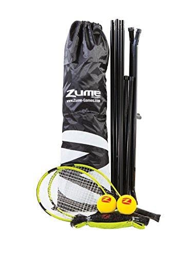 Zume Games Portable, Instant Tennis Set Includes Two Rackets, Two Balls, Net, and Carrying Case