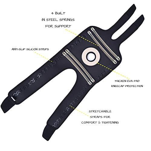 Thx4 Copper Knee Brace Support, Open Patella Side Stabilizers – for Swollen ACL, Meniscus Injuries, Arthritis, Tendonitis, Joint Pain Relief with Adjustable Compression Wrap