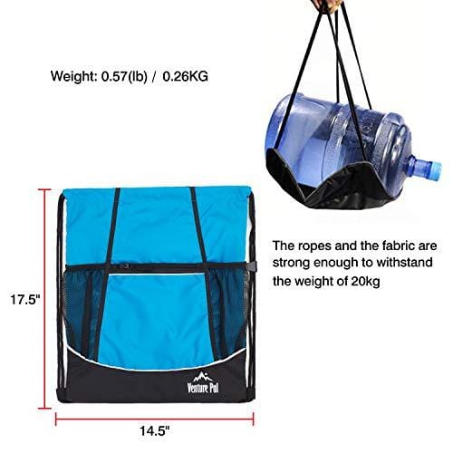 Venture Pal Packable Sport Gym Drawstring Sackpack Backpack Bag with Wet Pocket for Men,Women,Kids-Blue