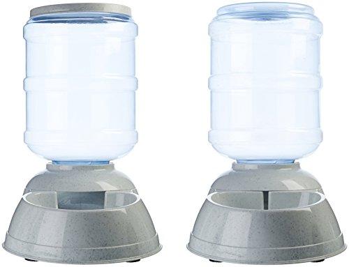AmazonBasics Gravity Pet Feeder and Waterer Bundle, Large