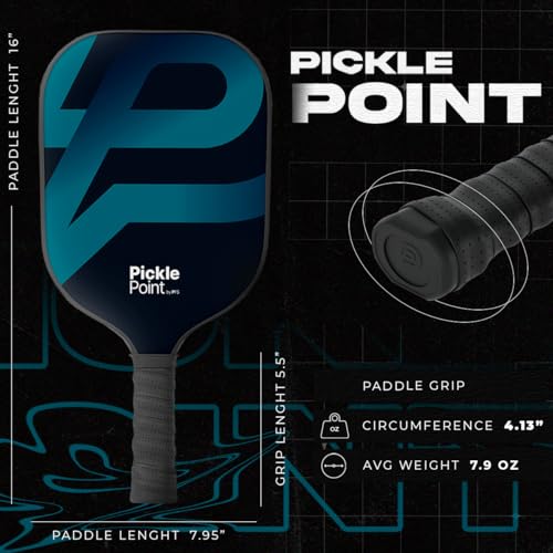 PICKLEPOINT Pickleball Paddle Eclipse | Fiberglass Surface | Paddle with 13mm Polypropylene Honeycomb Core | Large Sweet Spot | Spin and Control | Comfort Grip