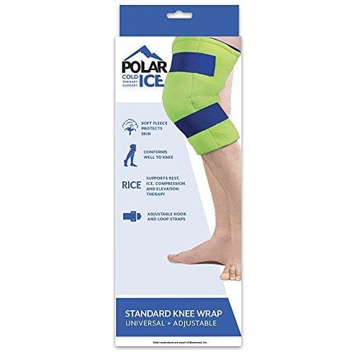 Polar Ice Large Knee Wrap Cold Therapy Wearable Ice Pack Adjustable Hook and Loop Closure