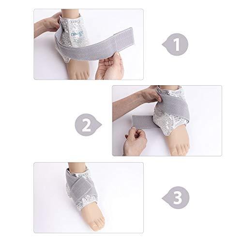 NEWGO®Foot & Ankle Ice Pack Wrap Reusable Ankle Brace with Gel Bead, Soft Ice Pack for Injuries, Pain Relief, Swollen Foot (10" x 6") - 1 Pack