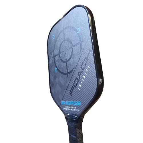 Engage Poach Infinity Second Generation Pickleball Paddle (Standard Weight 8.0 – 8.5 oz) & Onix 3-Pack Fuse G2 Pickleballs & Pickleball Tips Bundle Set – Racket for Control, Feel, Spin (Blue)
