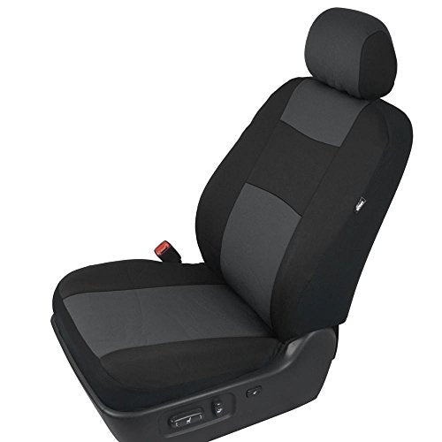 BDK OS309CC Charcoal Gray Polypro Black/Car Seat Cover, Easy Wrap Two-Tone Accent for Auto, Split Bench