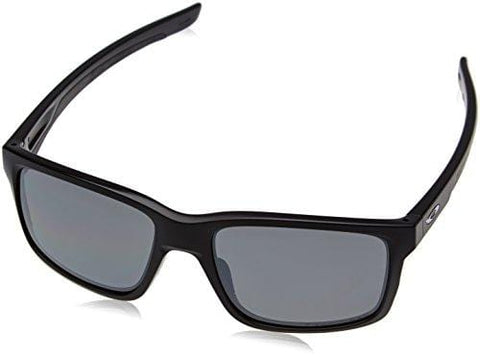 Oakley Men's Mainlink Rectangular Sunglasses, Matte w/Black Iridium Polarized, 57 mm