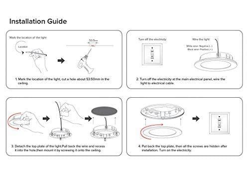Dream Lighting RV LED Recessed Down Light 2W Warm White Black Shell Pack of 6