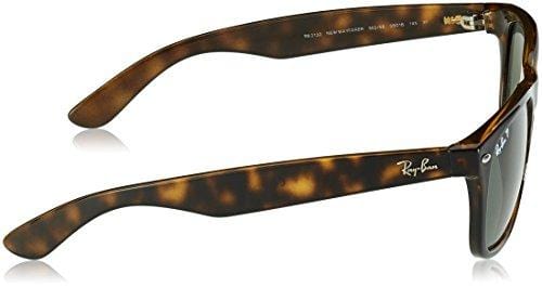 Ray-Ban, RB2132, New Wayfarer Sunglasses, Unisex Ray-Ban Sunglasses, 100% UV Protection, Polarized Wayfarer, Reduce Eye Strain, Lightweight Plastic Frame, Glass Lenses, 58 mm Frame