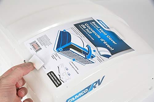 Camco RV Roof Vent Cover, Opens For Easy Cleaning, Aerodynamic Design, Easily Mounts to RV With Included Hardware - (White) (40431)