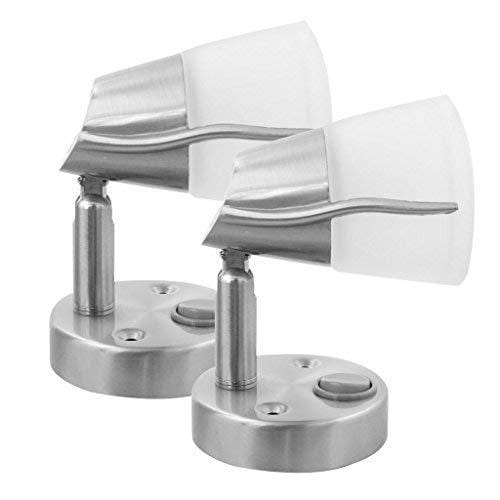 Dream Lighting 12V LED Reading Lights - Map Lights with Frosted Glass Lampshade - Cool White Lighting Chart Lights for RV, Camper, Motorhome and Marine Pack of 2