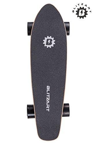 Blitzart Mini Flash 28" Electric Skateboard Electronic Hub-Motor 2.8" Wheel E-Skateboard (Black)