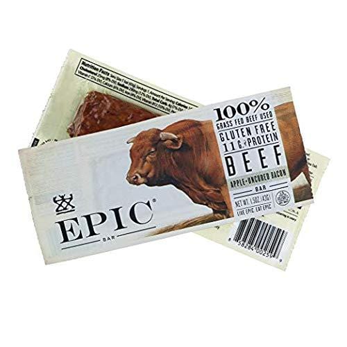 Epic All Natural, Beef Apple Uncured Bacon, Meat Bar,1.5 oz. ( 24 Count)