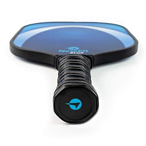 NewFit Blur Pickleball Paddle | USAPA Approved | Graphite Face & Polymer Core for a Quiet and Light Racket | 2 Paddles Set w/ 4 Balls (Blue Set)