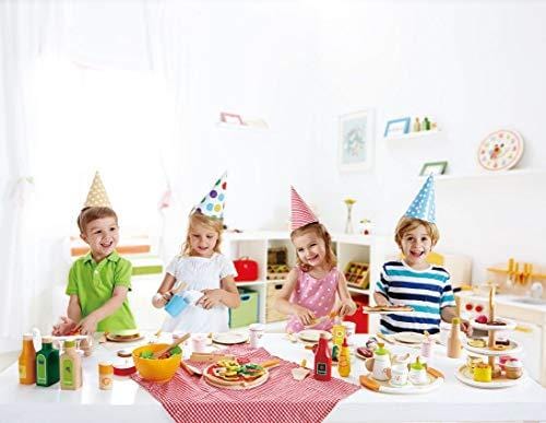 Hape Hamburger and Hot Dogs Wooden Play Kitchen Food Set with Accessories