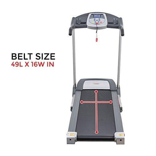 Sunny Health & Fitness SF-T7603 Electric Treadmill w/ 9 Programs, 3 Manual Incline, Easy Handrail Controls & Preset Button Speeds, Soft Drop System