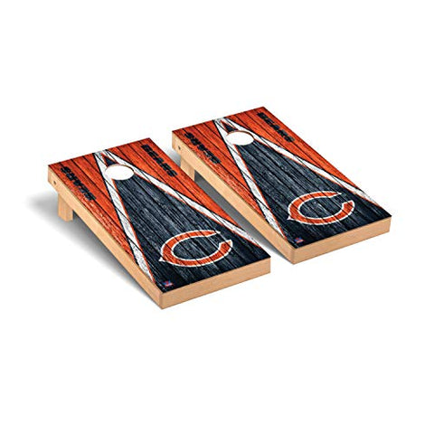 Victory Tailgate Regulation NFL Triangle Weathered Series Cornhole Board Set - 2 Boards, 8 Bags - Chicago Bears