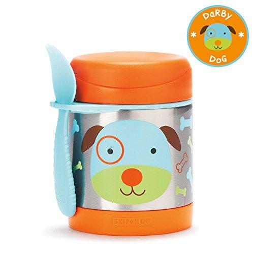 Skip Hop Baby Zoo Little Kid and Toddler Insulated Food Jar and Spork Set, Multi, Darby Dog