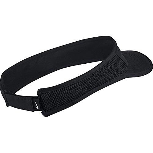 NIKE Women's Aerobill Featherlite Adjustable Visor, Black/Black/Black/White, One Size