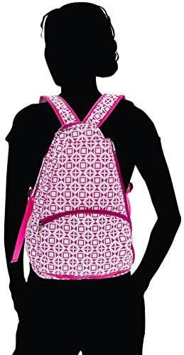 LISH Deuce Tennis Racket Backpack - Women's Geometric Square Printed Tennis Racquet Holder Bag (Rose)