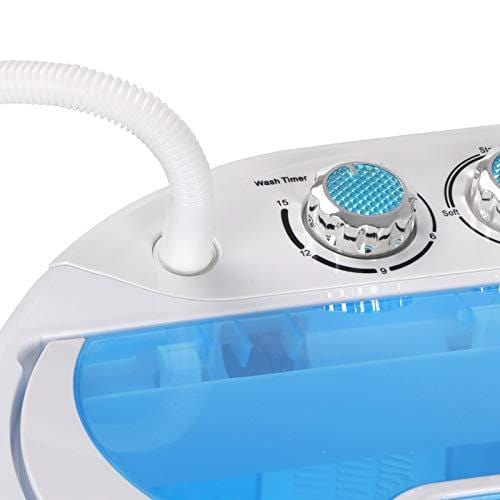 SUPER DEAL Portable Compact Washing Machine, Mini Twin Tub Washing Machine w/Washer&Spinner, Gravity Drain Pump and Drain Hose