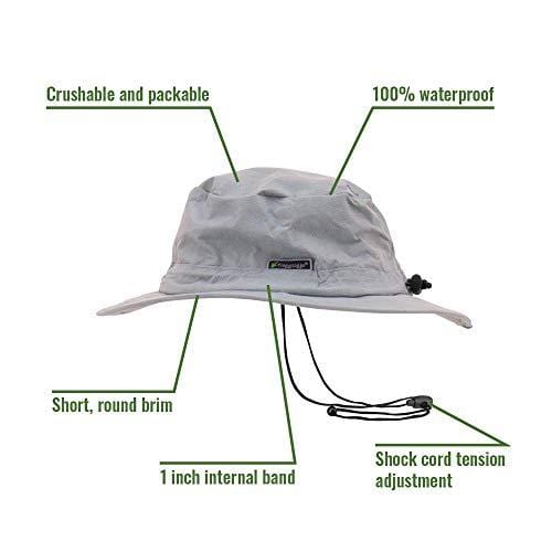 Frogg Toggs Waterproof Breathable Bucket Hat, Gray, Adjustable