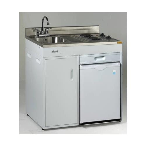 Avanti CK3616 36" Energy Star Rated Complete Compact Kitchen Stainless Steel Sink and White body