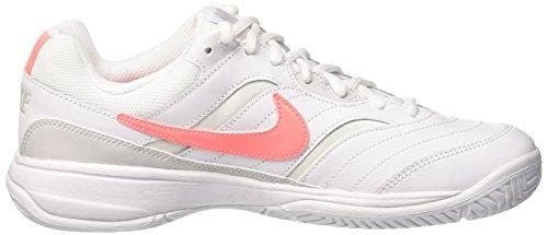 Nike Women's Court Lite Tennis Shoe, White/Lava Glow-Vast Grey, 6