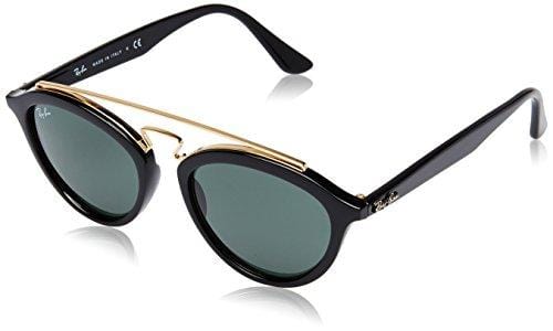 Ray-Ban INJECTED WOMAN SUNGLASS - BLACK Frame DARK GREEN Lenses 50mm Non-Polarized