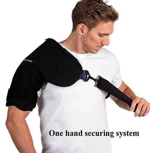 Thermopeutic Shoulder Compression Ice Cold Gel Wrap for Shoulder Injuries (Medium to Large Frame Fit) - Rotator Cuff, Rheumatoid Arthritis, Bursitis, Osteoarthritis,Tendinitis, AC Joint Pain Relief