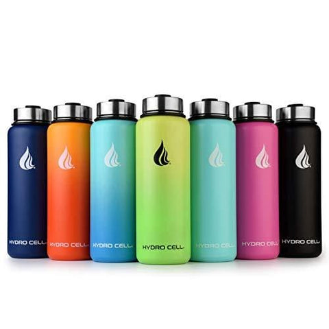 HYDRO CELL Stainless Steel Water Bottle with Straw & Wide Mouth Lids (40oz) - Keeps Liquids Perfectly Hot or Cold with Double Wall Vacuum Insulated Sweat Proof Sport Design (Black/White 40oz) [product _type] HYDRO CELL - Ultra Pickleball - The Pickleball Paddle MegaStore