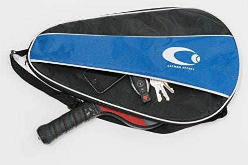 Single Waterproof Pickleball Paddle Case - Best Pickleball Paddle Cover for wide body paddles with Bonus Storage for accessories (Blue)