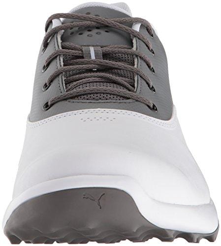 PUMA Golf Men's Grip Fusion Golf Shoe, White/Quiet Shade/Black, 11 Medium US