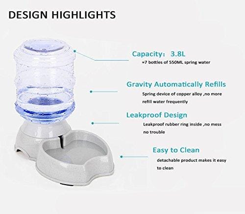 meleg otthon Automatic Pet Waterer,Pet Water Dispenser,Replenish Pet Waterer,Pet Water Dispenser Station,Automatic Gravity Water Drinking Fountain Bottle Bowl Dish Stand 1 Gal(3.8L)