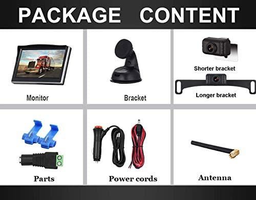 LeeKooLuu HD Digital Wireless Backup Camera for Cars,SUVs,Pickups,Trucks,Minivans High-Speed Observation 5' Monitor System Front/Rear View Camera IP69K Waterproof Night Vision Guide Lines On/Off