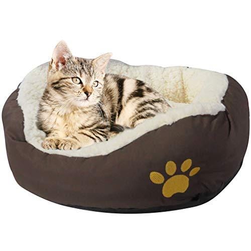 Evelots Soft Pet Bed,For Cats & Dogs, 17"D x 5"H, Brown