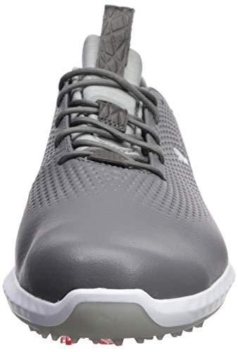 Puma Golf Men's Ignite Pwradapt Leather Golf Shoe, Quiet Shade Silver/Puma White, 13 M US