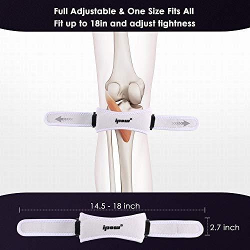 IPOW 2 Pack Knee Pain Relief & Patella Stabilizer Knee Strap Brace Support for Hiking, Soccer, Basketball, Running, Jumpers Knee, Tennis, Tendonitis, Volleyball & Squats, White [product _type] IPOW - Ultra Pickleball - The Pickleball Paddle MegaStore