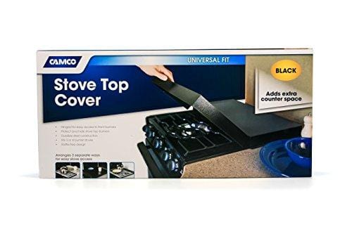 Camco RV Stove Top Cover, Universal Fit, Convert Your Stove Top to  Extra Counter Space In Your Camper Or RV- Black (43554)