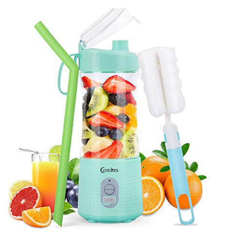 Portable Blender, Comkes Personal Size Blenders Smoothies and Shakes, Handheld Fruit Mixer Machine USB Rchargeable Juicer Cup, Ice Blender Mixer Home/Office/Sports/Travel/Outdoors