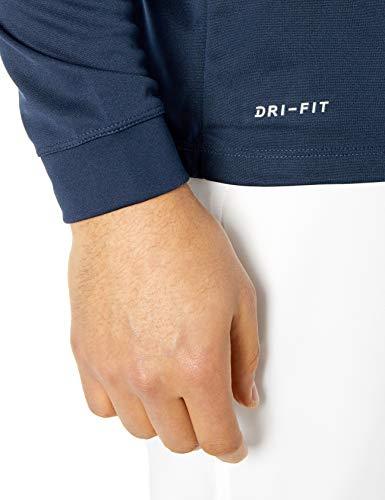 Nike Men's Dry Victory Polo Long Sleeve, Obsidian/Flight Silver, Medium