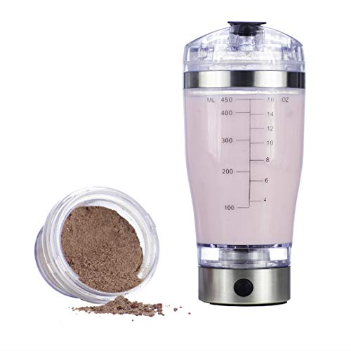 Vortex Select Portable Electric Mixer Shaker Bottle for Protein Powders, Shakes, Eggs, Pre-Workout Shakes, Post-Workout Shakes, and More with Ingredients Cup and USB (16 oz.)