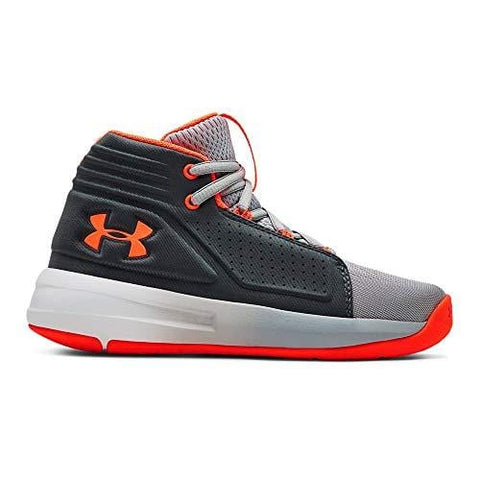 Under Armour Boys' Pre School Torch Mid Basketball Shoe, Mod Gray (101)/Pitch Gray, 3 M US Little Kid
