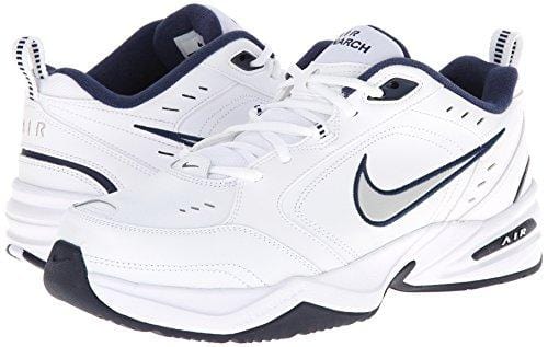 Nike Men's Air Monarch IV Cross Trainer, White/Metallic Silver/Midnight Navy, 11.0 Regular US