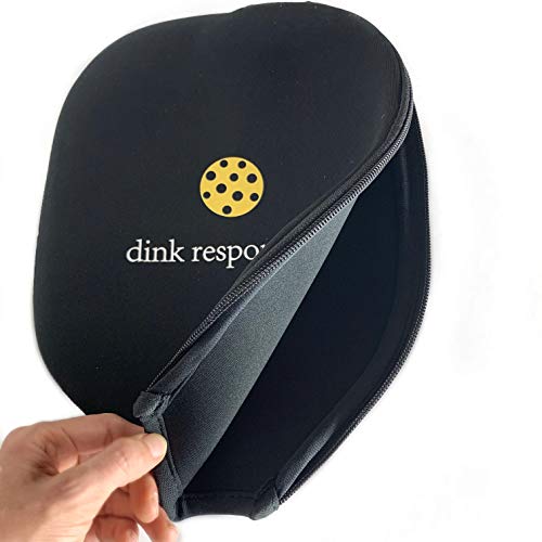 Dink Responsibly Pickleball Paddle Cover - Black Neoprene