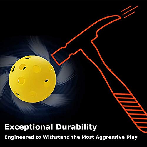 hrongshk 3 Pack Pickleball Balls, Professional Patented 26 DrilledHole Design Pickleball Balls Indoor Pickleballs, High-Vis Optic Yellow Pickleball Balls