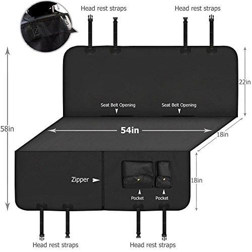 URPOWER Pet Seat Cover Car Seat Cover for Dogs - Hammock Convertible, Scratch Proof, Durable and Washable Pet Seat Covers with Pockets for Cars Trucks and SUVs.